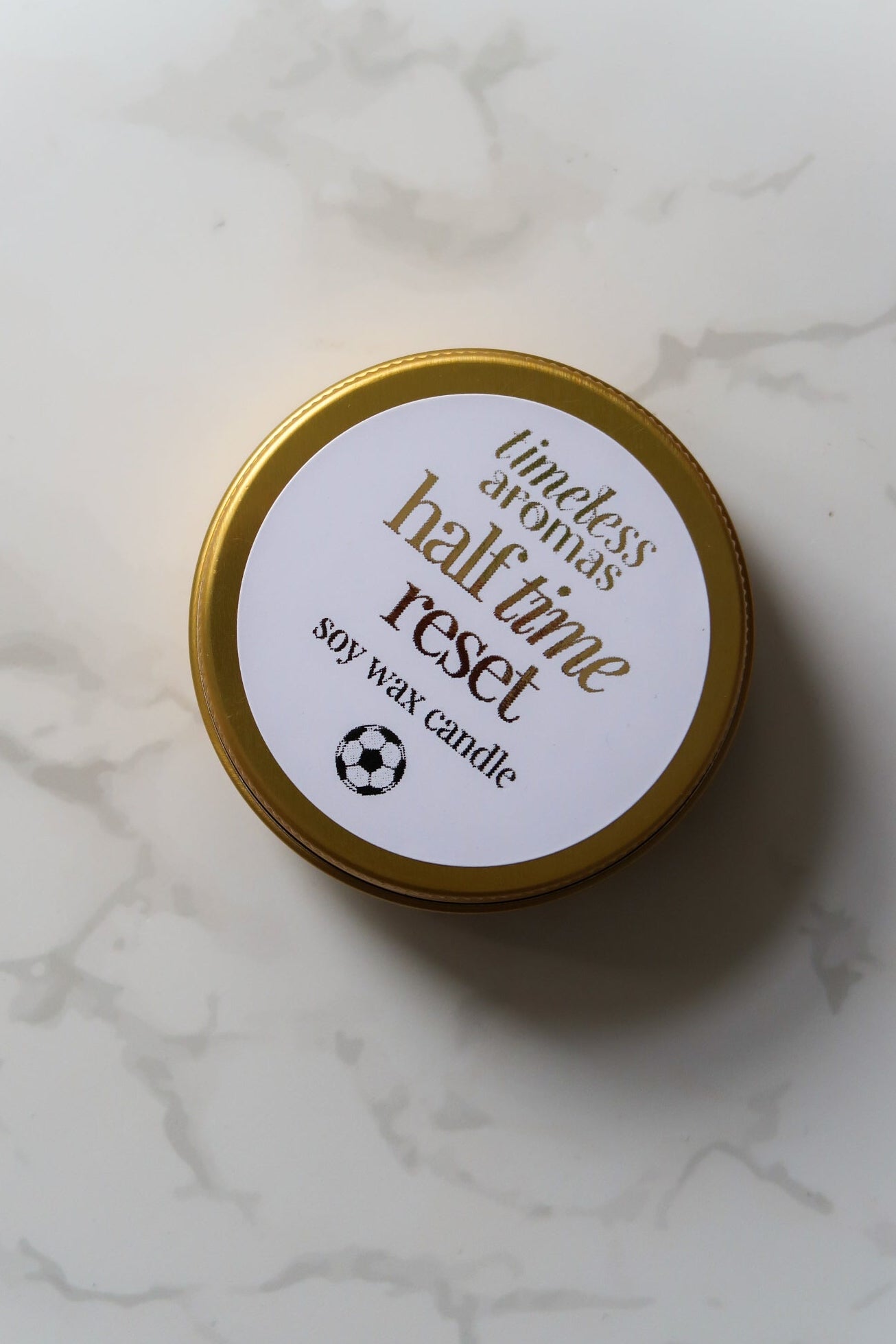 Half Time Reset Mini Gold Tin Candle