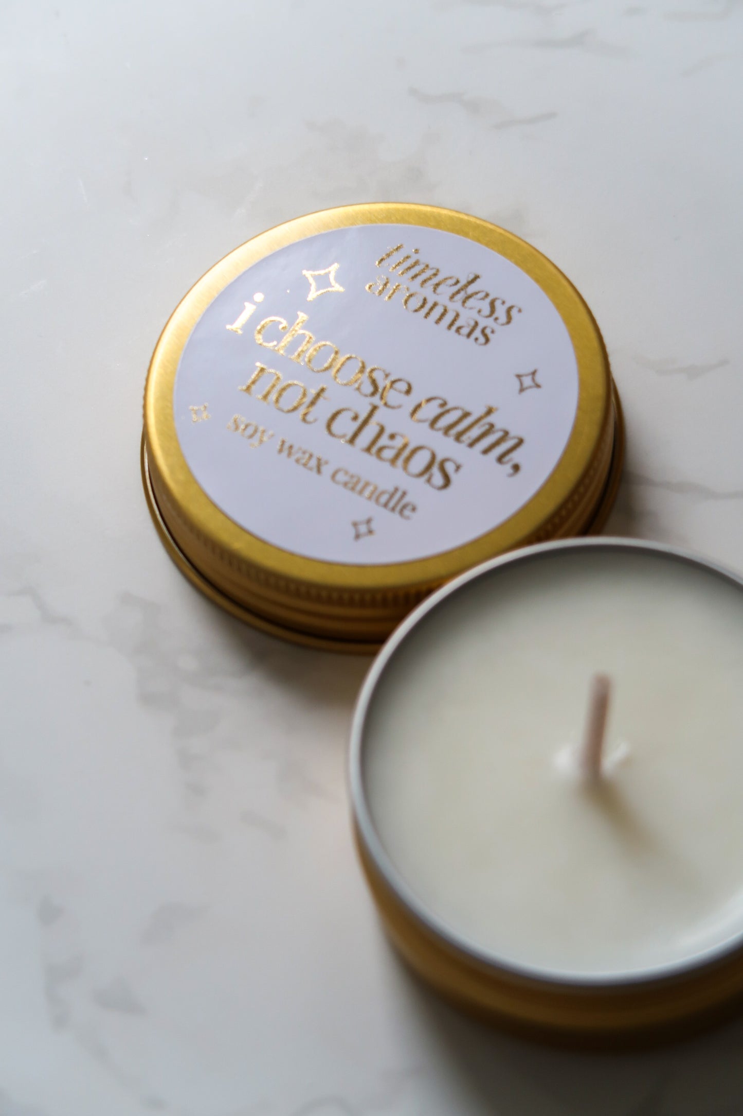 I Choose Calm, Not Chaos Mini Gold Tin Candle