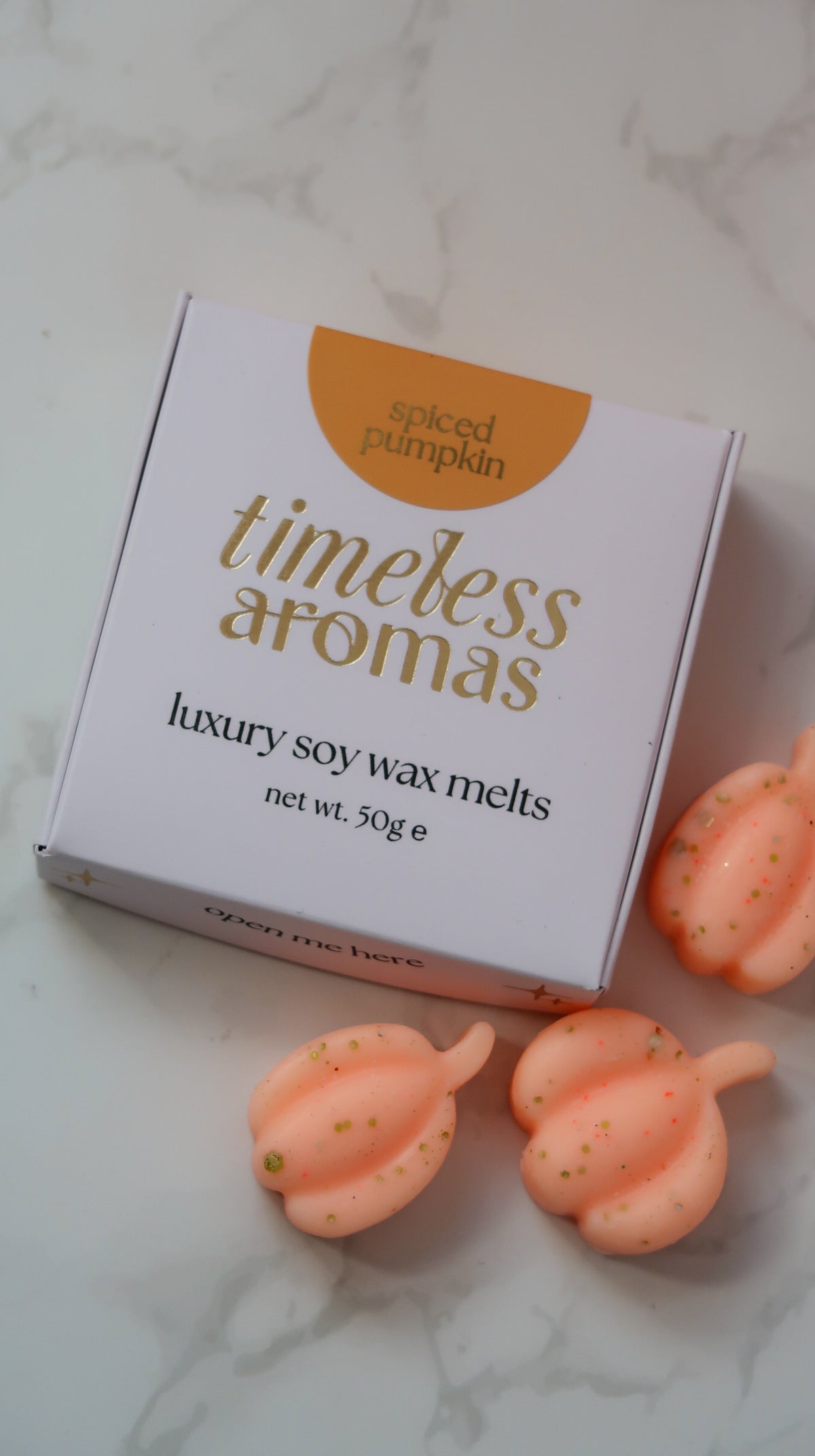 Spiced Pumpkin Wax Melt Box - Orange Pumpkin Shapes