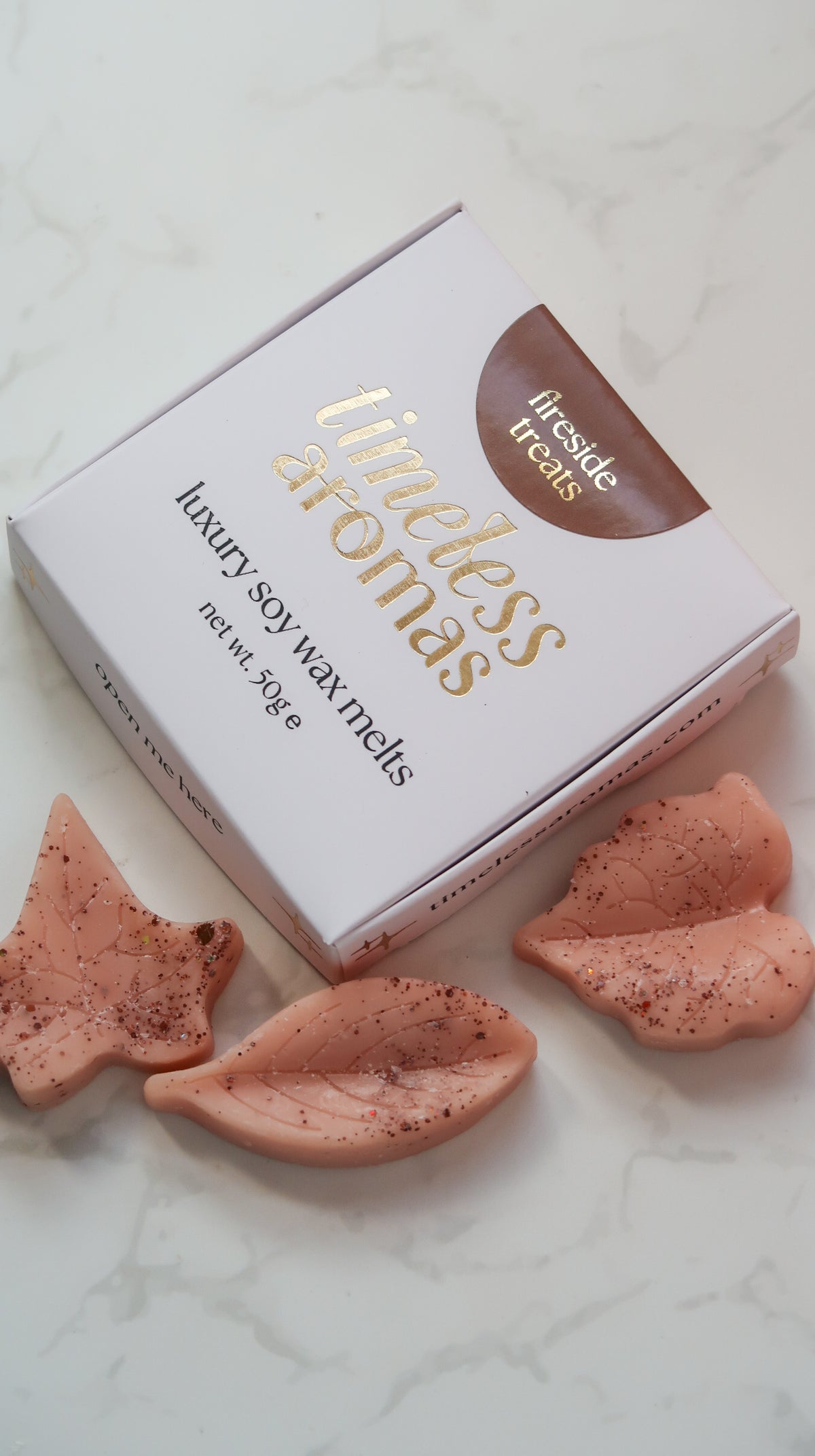 Fireside Treats Wax Melt Box - Bronze Autumn Leaf Shapes