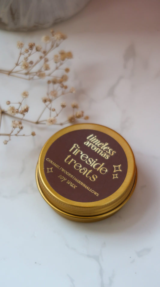Autumn Mini Candle Gift Set - 4 Gold Tin Candles