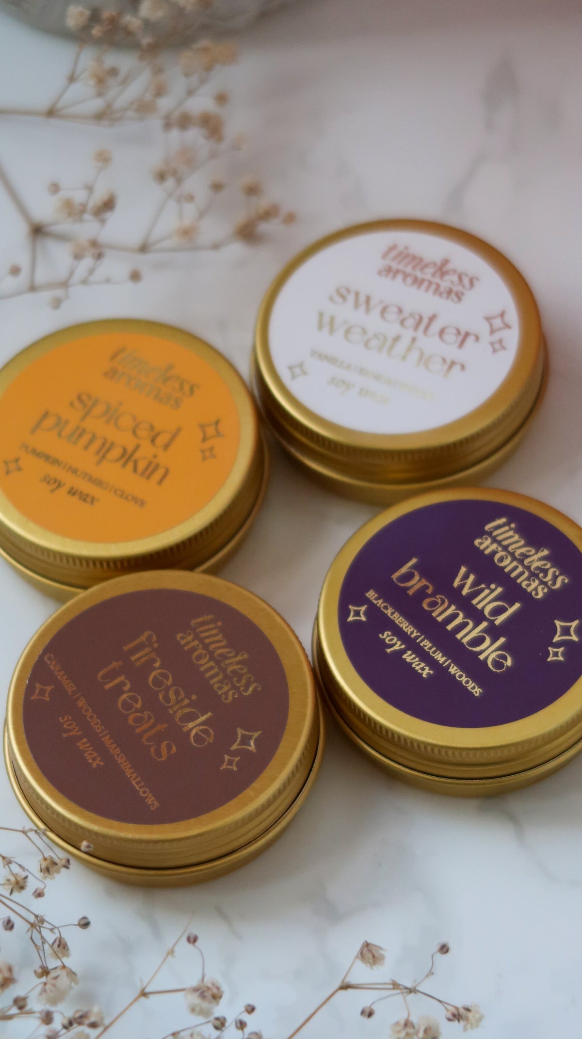Sweater Weather Mini Gold Tin Candle