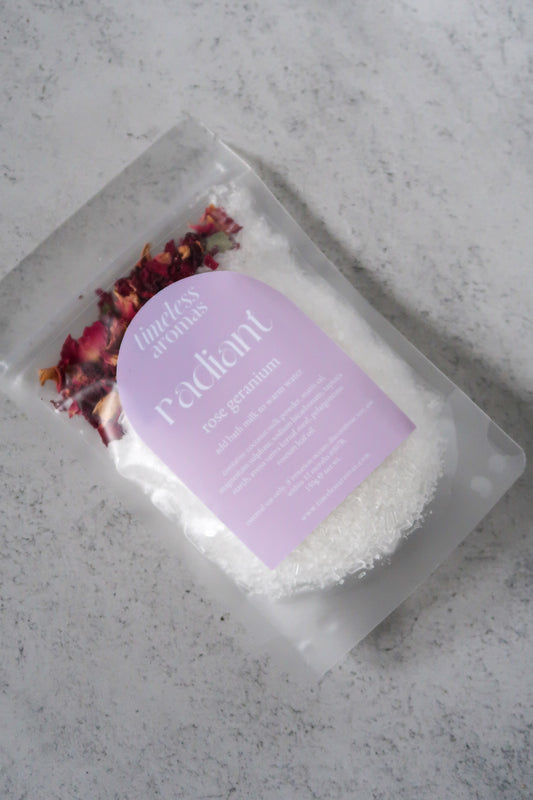 Radiant Bath Milk – Rose Geranium | 150g Pouch