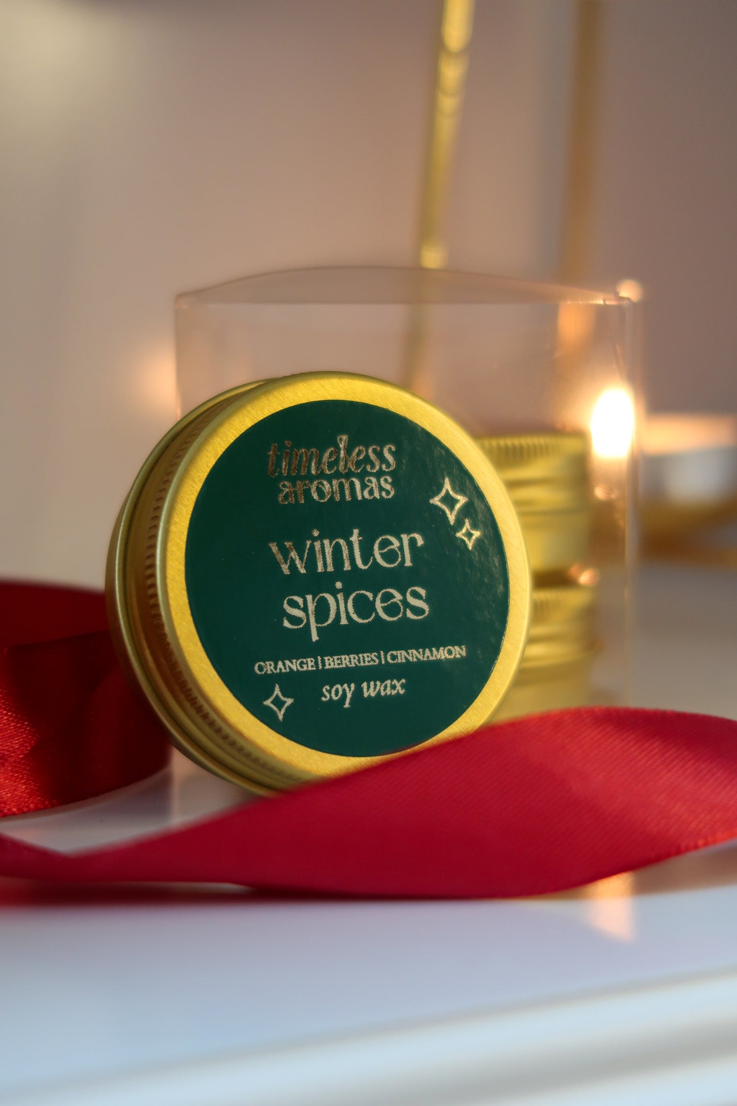 Gift Set of Three Luxury Gold Tin Candles | Timeless Aromas