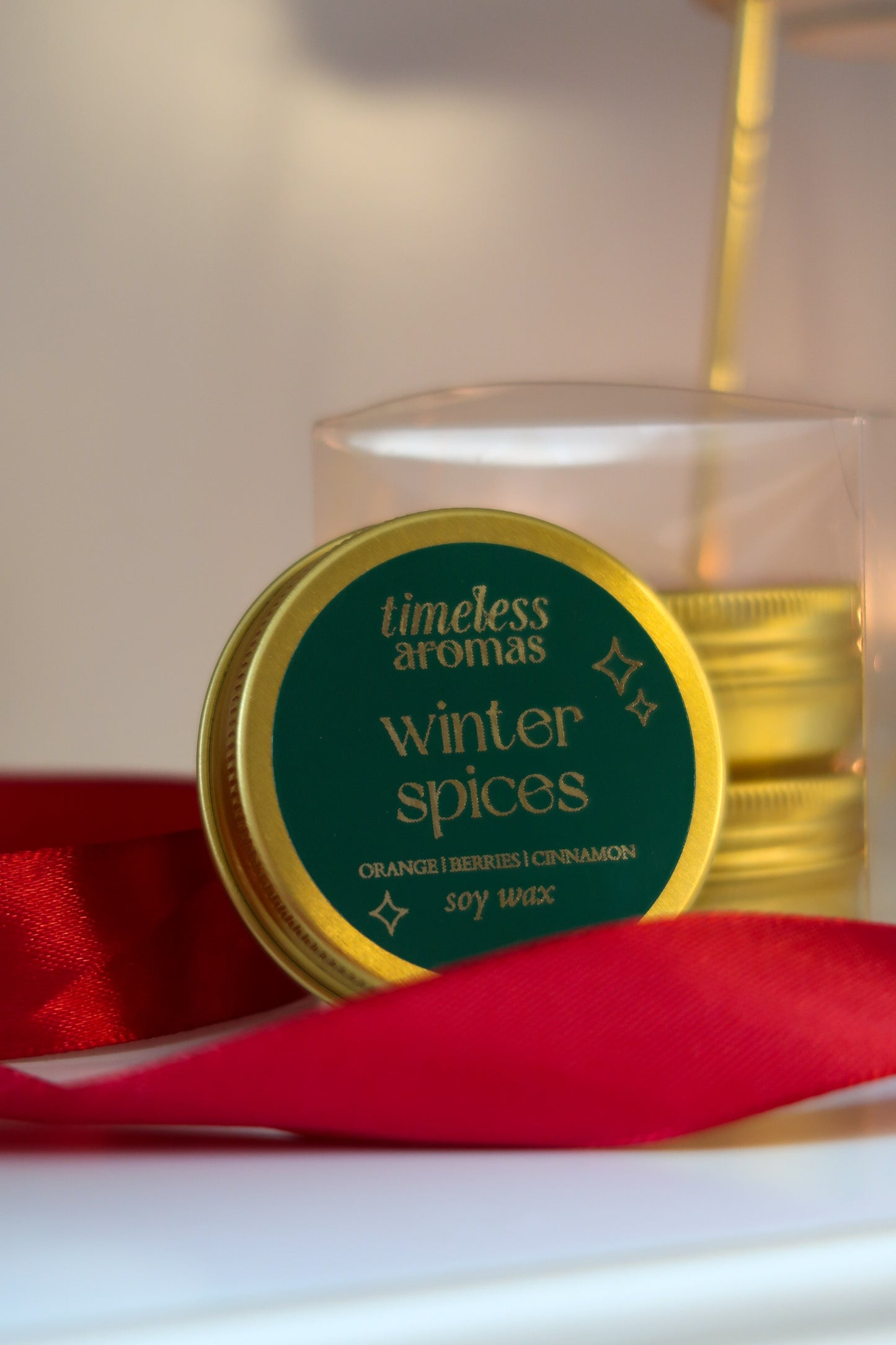 Winter Spices Luxury Gold Tin Candle | Timeless Aromas