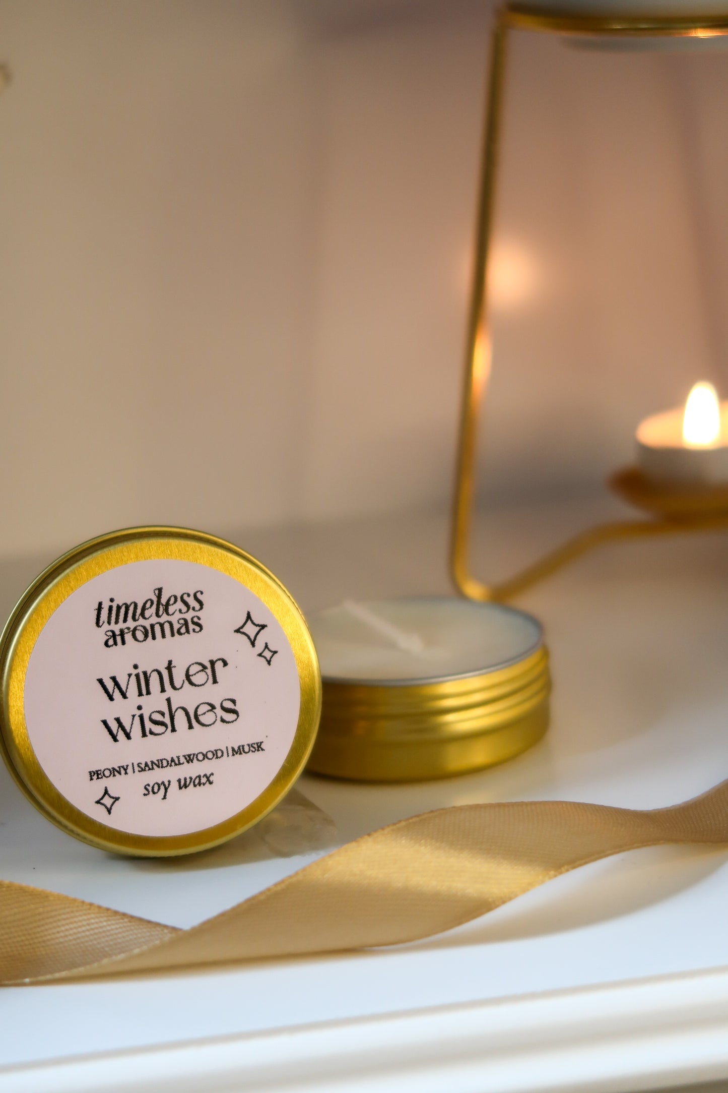 Gift Set of Three Luxury Gold Tin Candles | Timeless Aromas