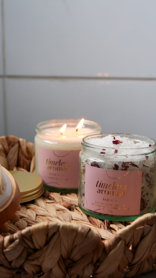 The Pink Bliss Sanctuary - Candle & Bath Milk Gift Set