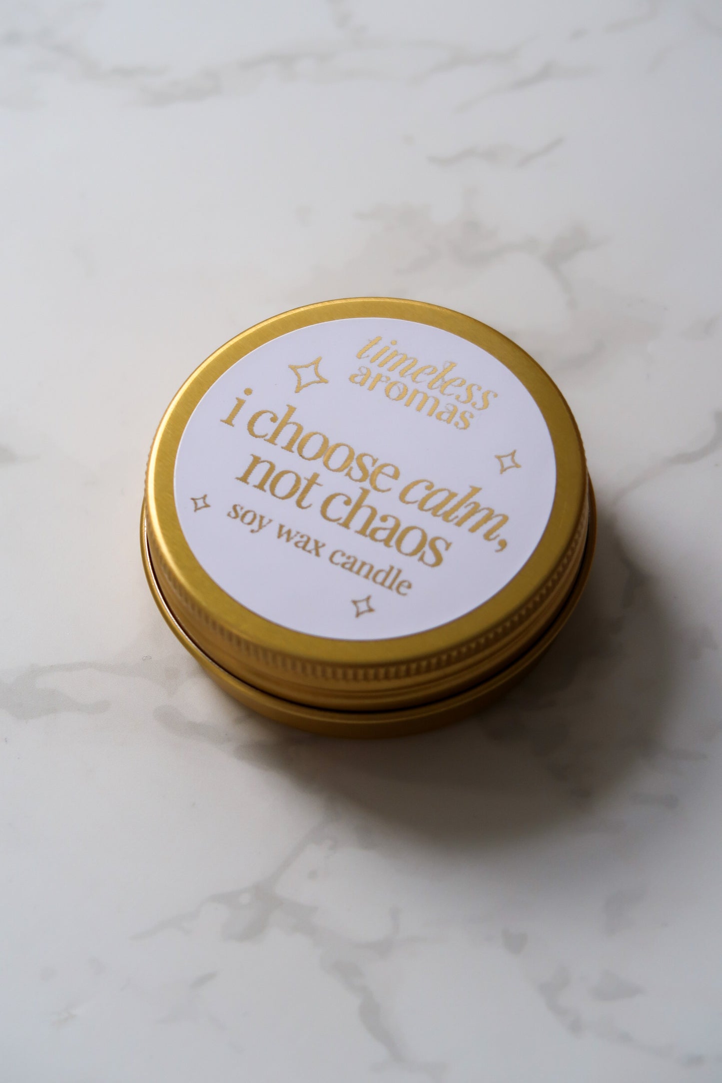 I Choose Calm, Not Chaos Mini Gold Tin Candle