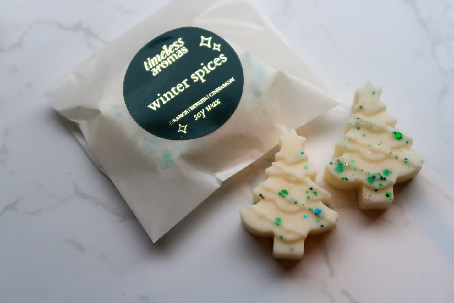 Winter Spices Wax Melts – Mulled Wine & Cinnamon Scent | Christmas Tree Soy Wax Melts | Festive Home Fragrance Gift