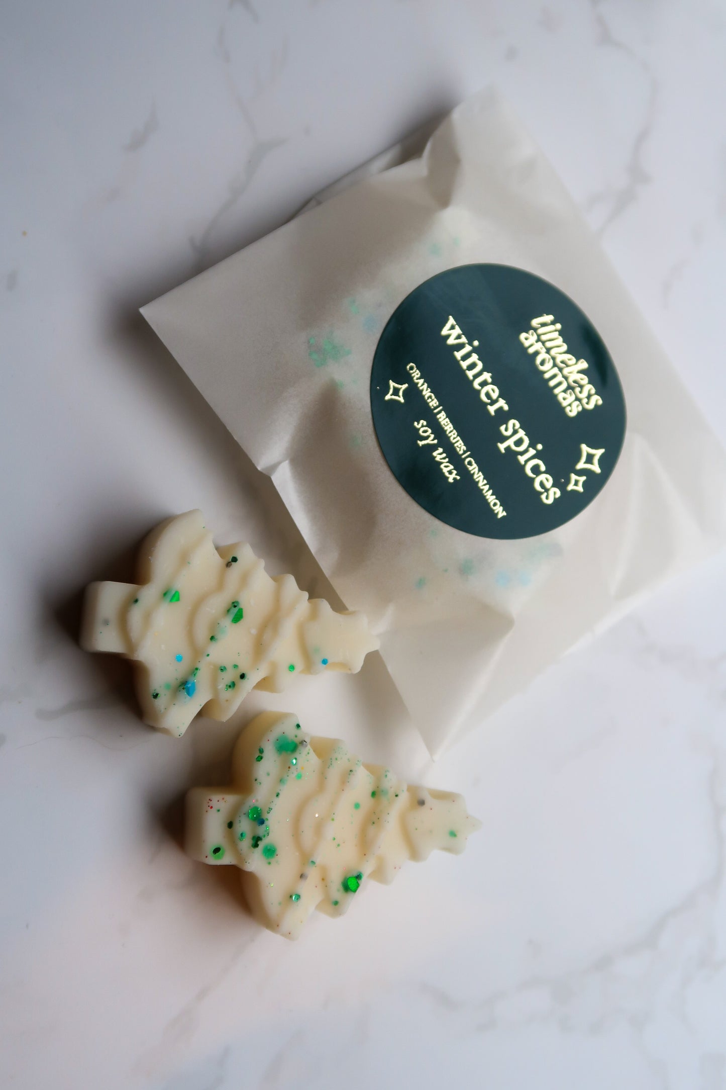 Winter Spices Wax Melts – Mulled Wine & Cinnamon Scent | Christmas Tree Soy Wax Melts | Festive Home Fragrance Gift