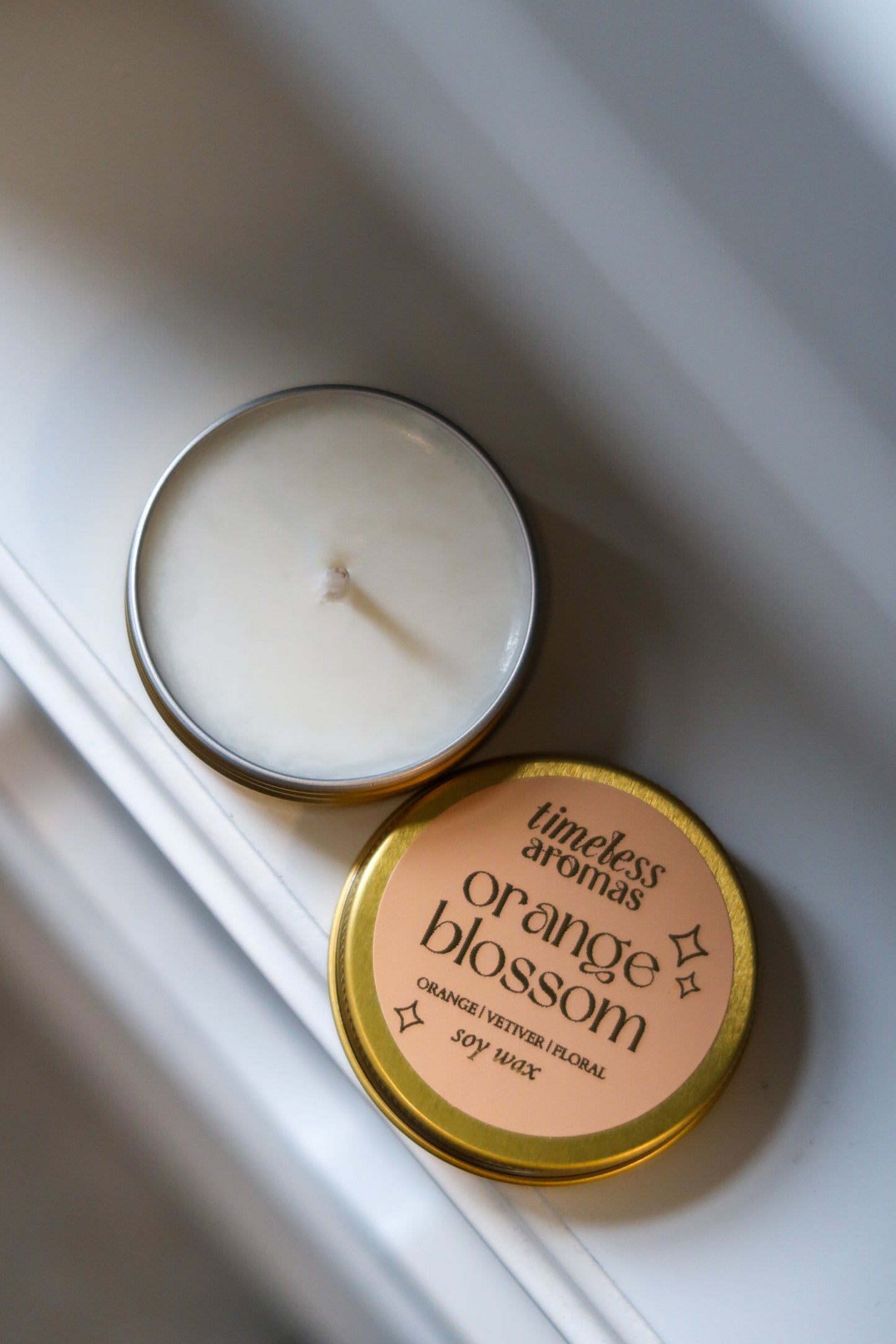 Orange Blossom Mini Gold Tin Candle