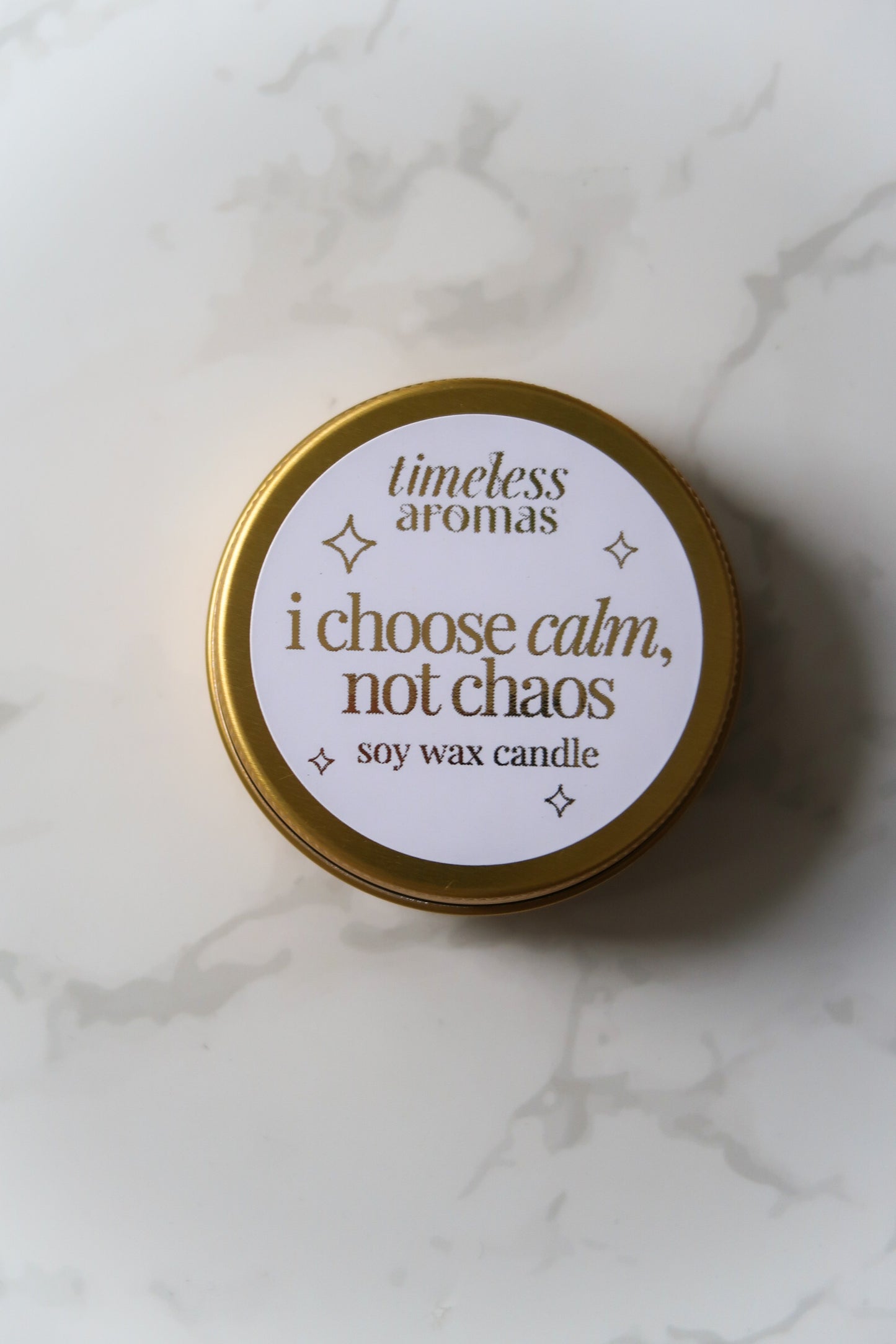 I Choose Calm, Not Chaos Mini Gold Tin Candle