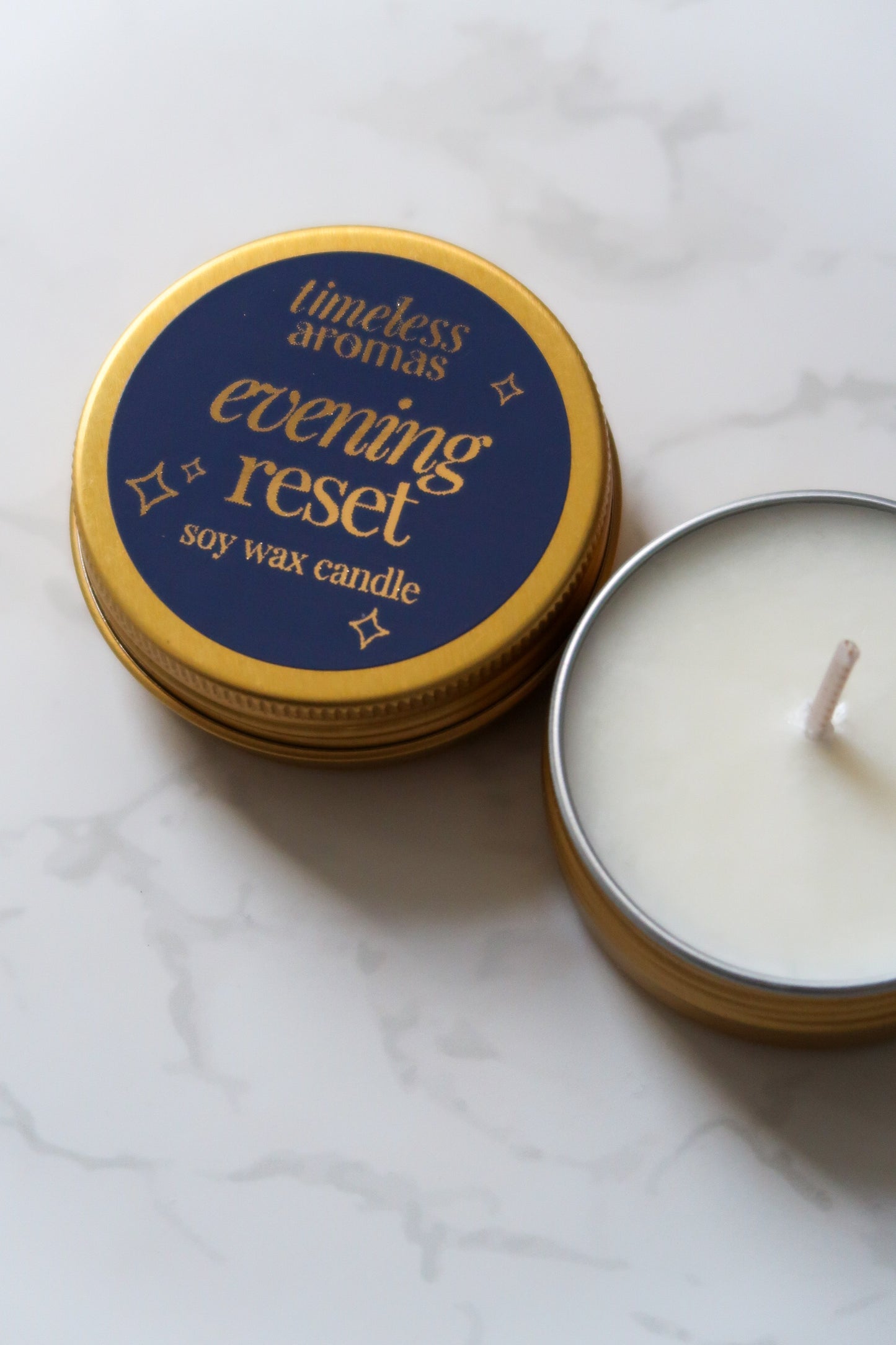 Evening Reset Mini Gold Tin Candle