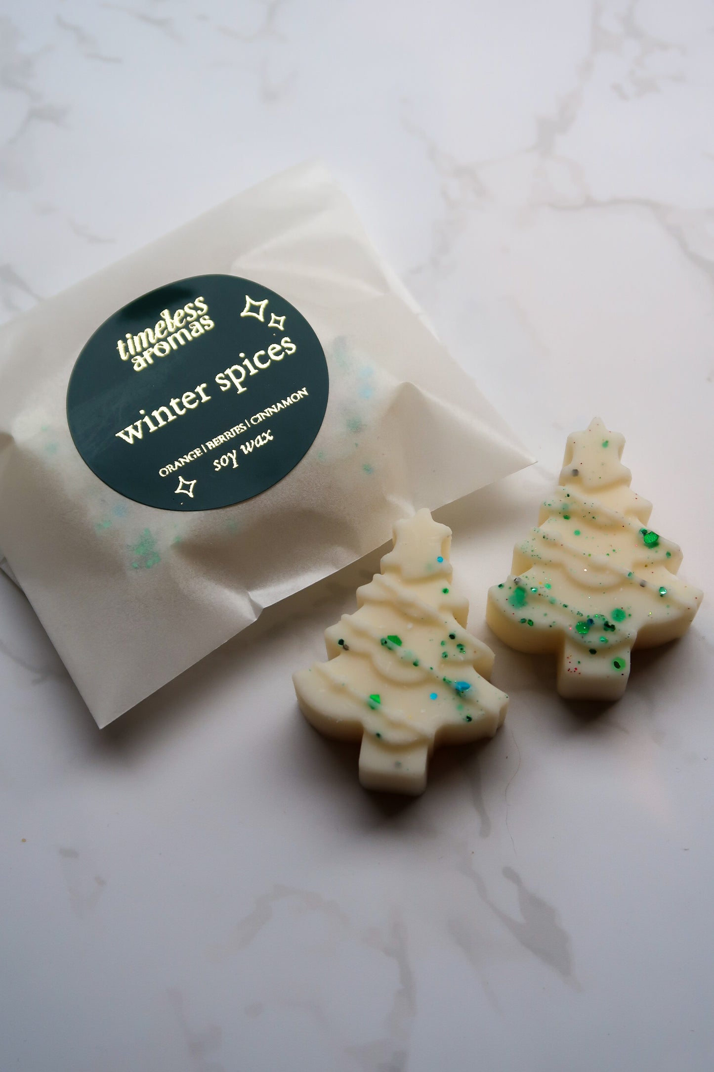 Winter Spices Wax Melts – Mulled Wine & Cinnamon Scent | Christmas Tree Soy Wax Melts | Festive Home Fragrance Gift