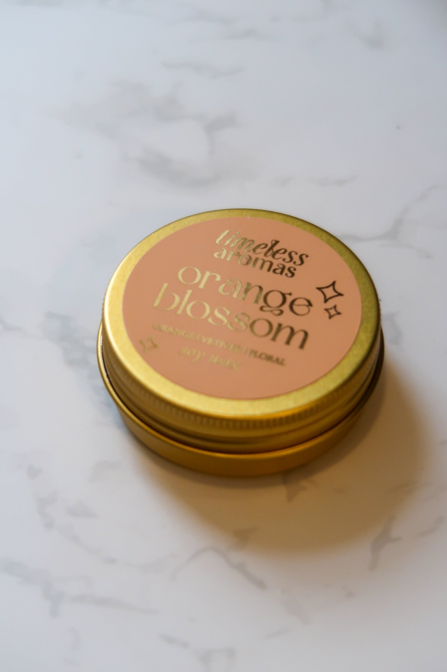 Orange Blossom Mini Gold Tin Candle