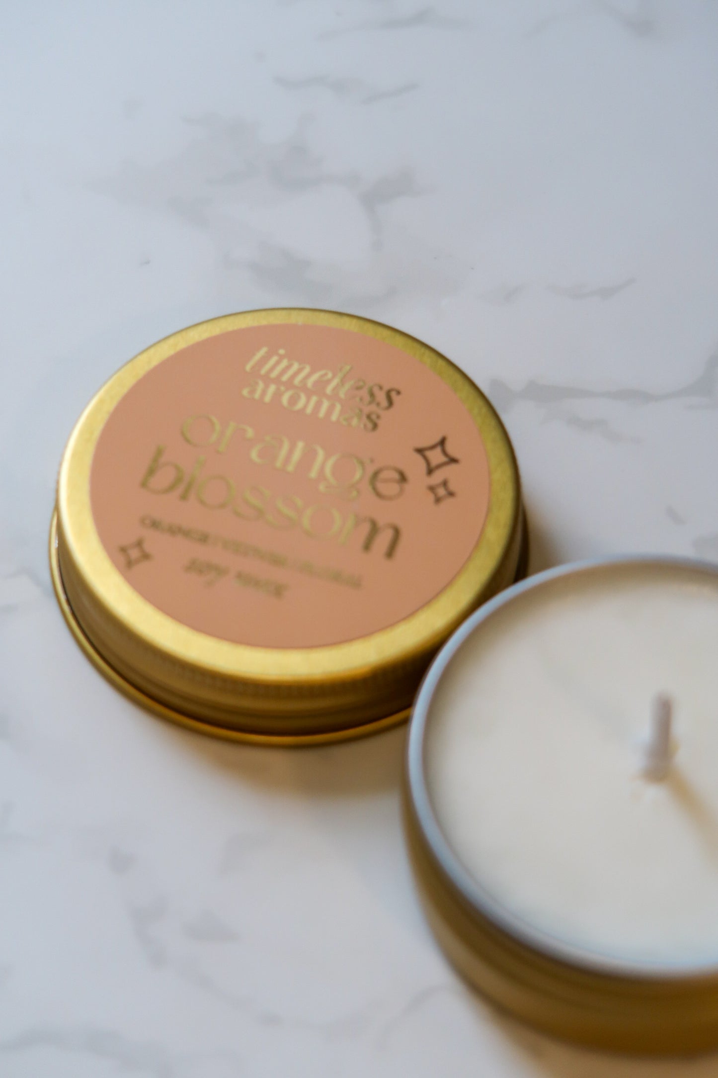 Orange Blossom Mini Gold Tin Candle