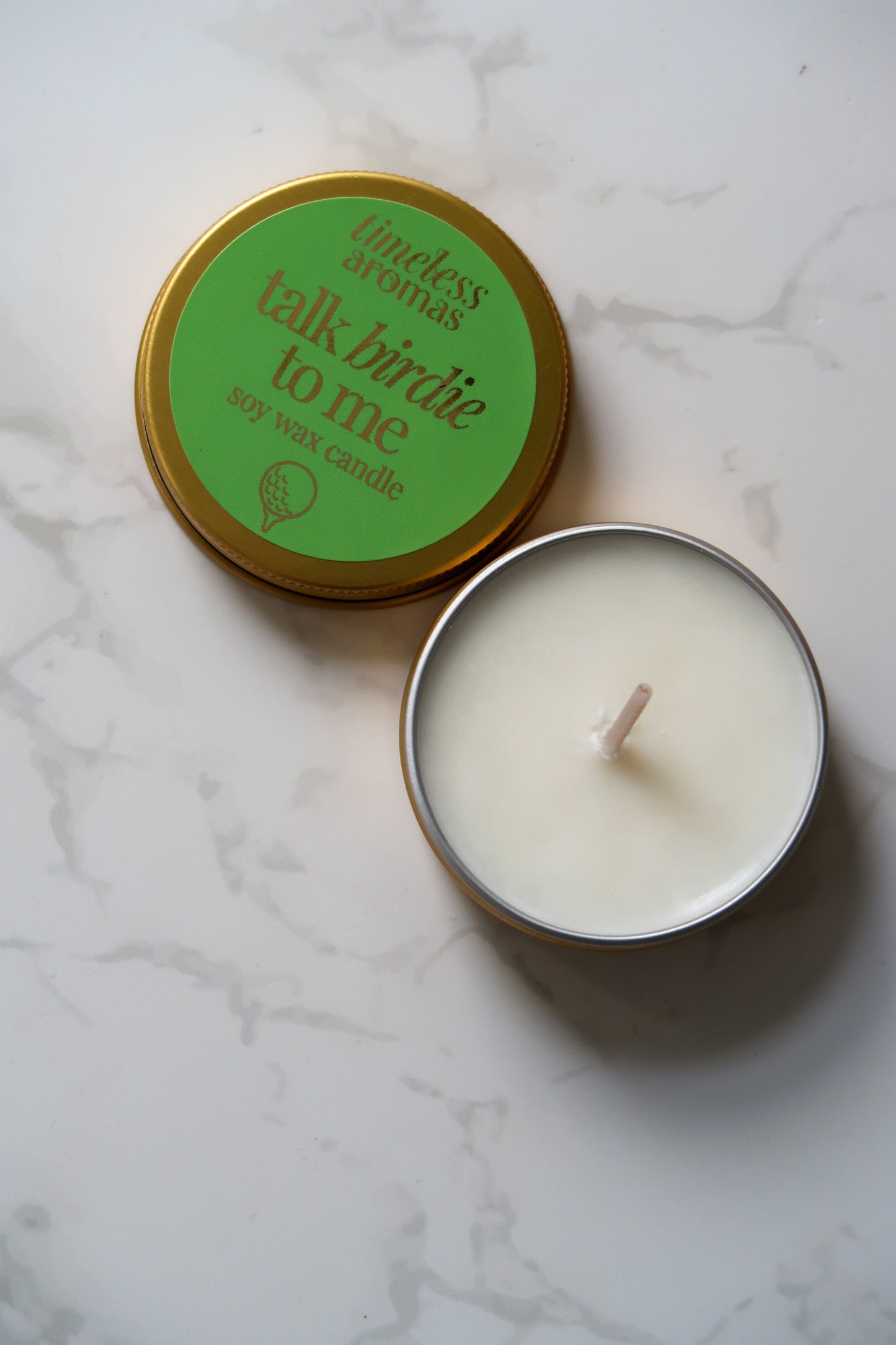 Talk Birdie To Me Mini Gold Tin Candle