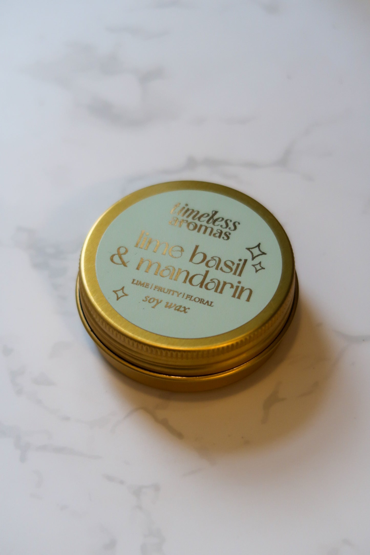 Lime, Basil & Mandarin Mini Gold Tin Candle