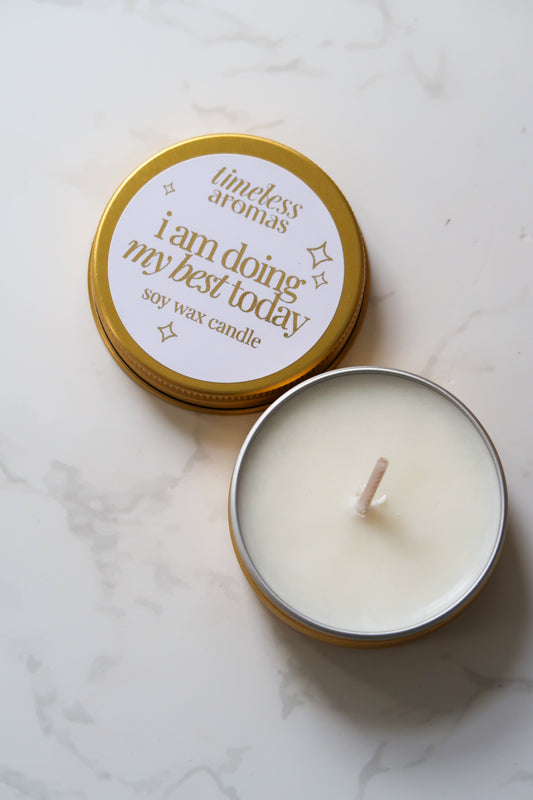 I Am Doing My Best Today Mini Gold Tin Candle