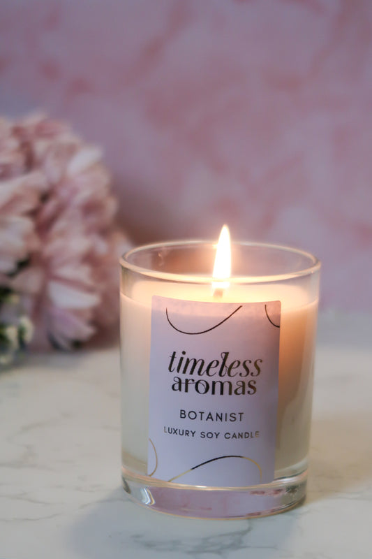 Botanist Handcrafted Luxury Candle - 200g with Floral, Citrus and Spicy Ginger Scent, 36 Hour Burn Time