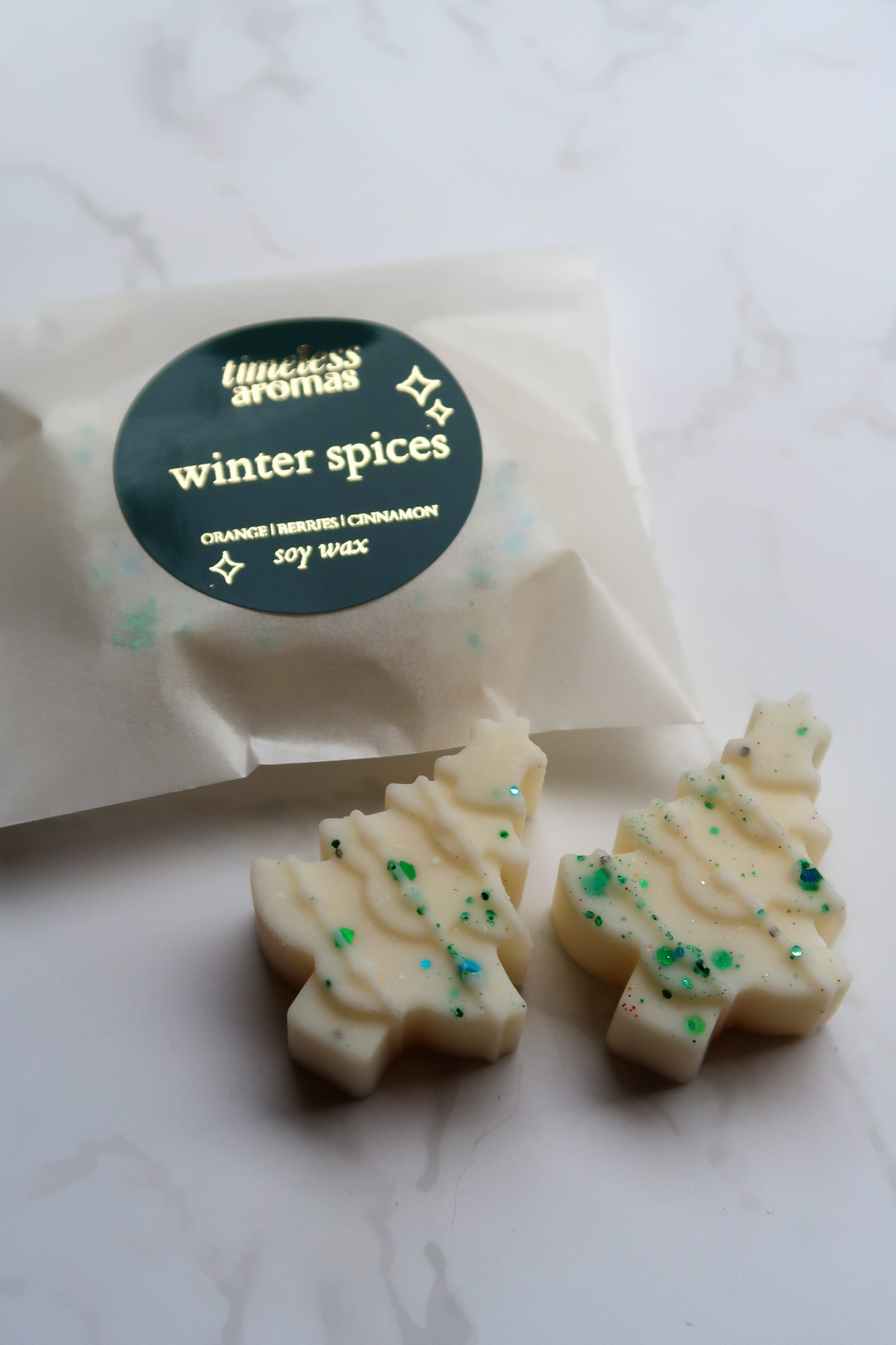Winter Spices Wax Melts – Mulled Wine & Cinnamon Scent | Christmas Tree Soy Wax Melts | Festive Home Fragrance Gift