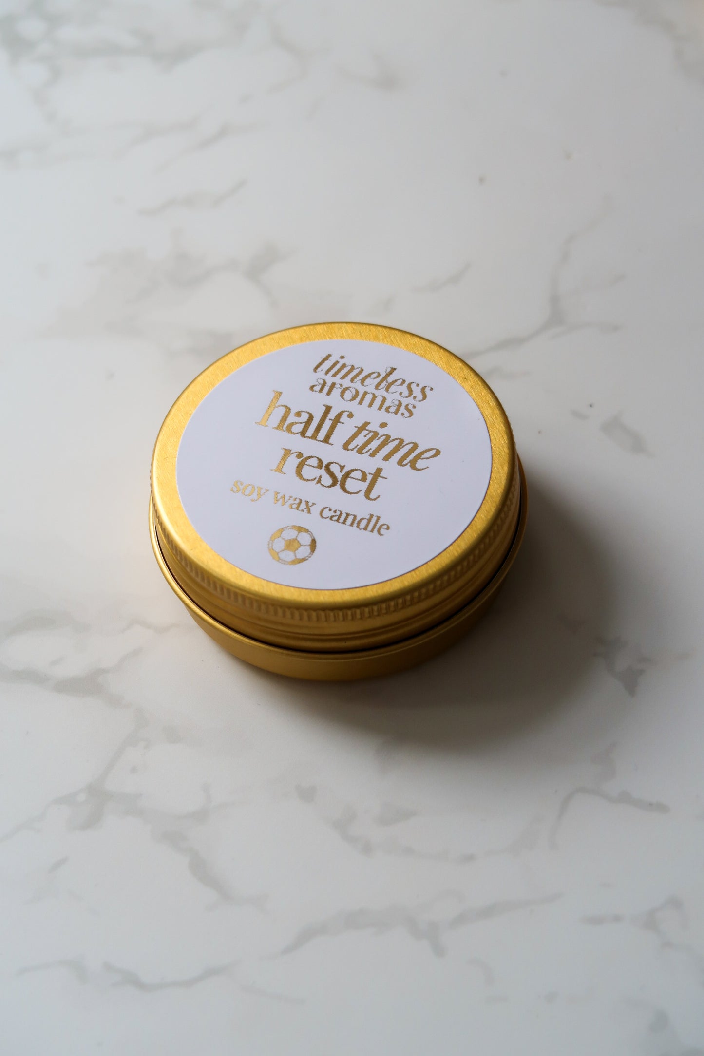 Half Time Reset Mini Gold Tin Candle