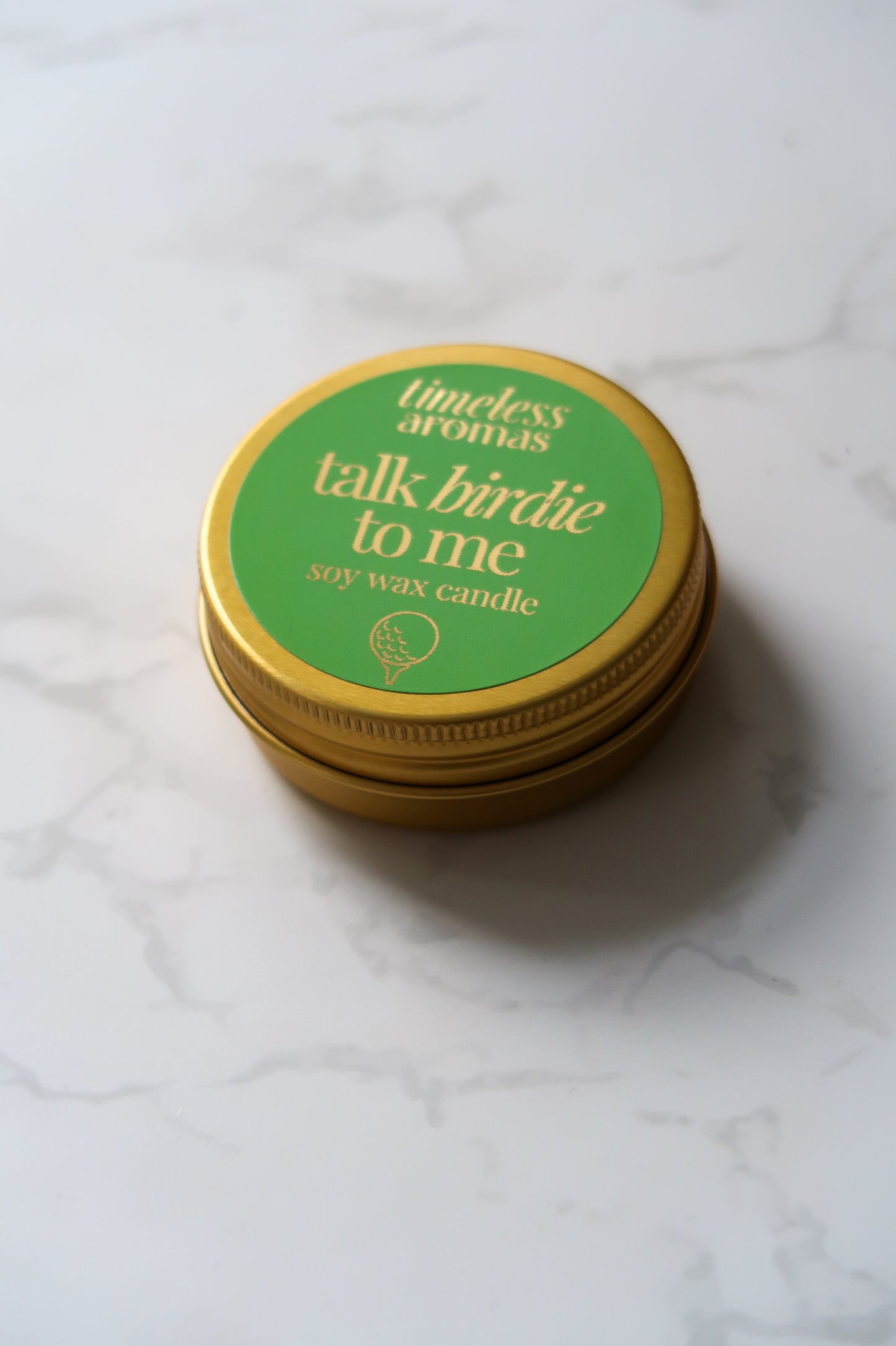 Talk Birdie To Me Mini Gold Tin Candle