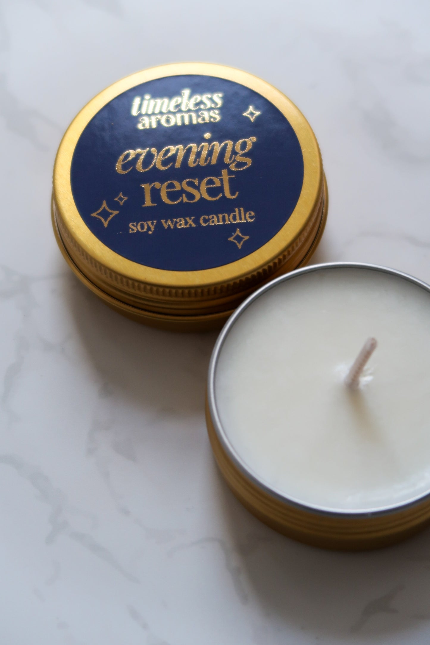 Evening Reset Mini Gold Tin Candle