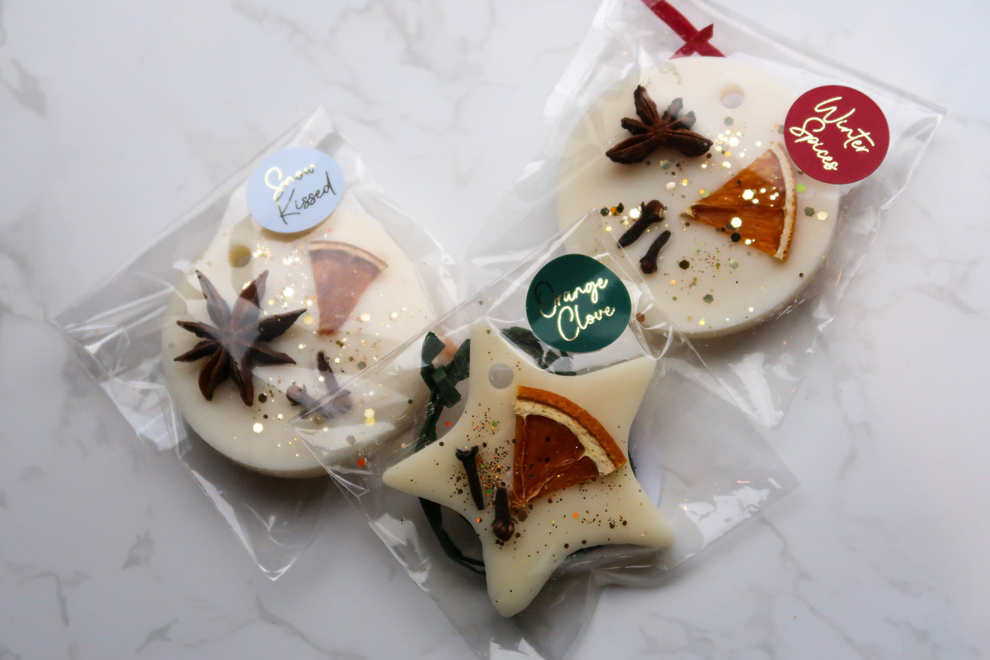 Christmas Hanging Wax Melt Decoration Gift Set – 3 Festive Scents in Luxury Box | Winter Scents Collection