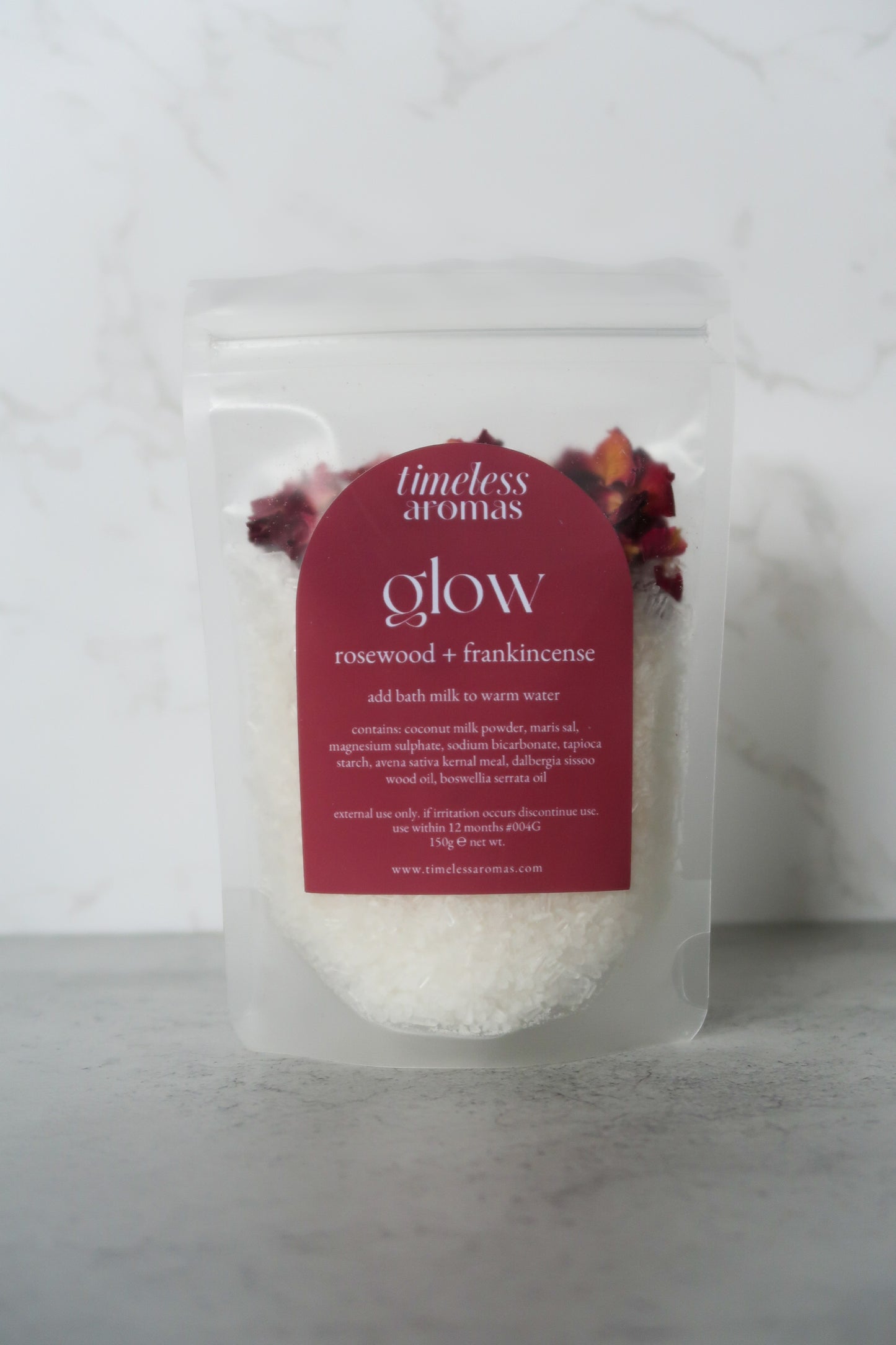 Glow Bath Milk - Frankincense and Rosewood | 150g Pouch