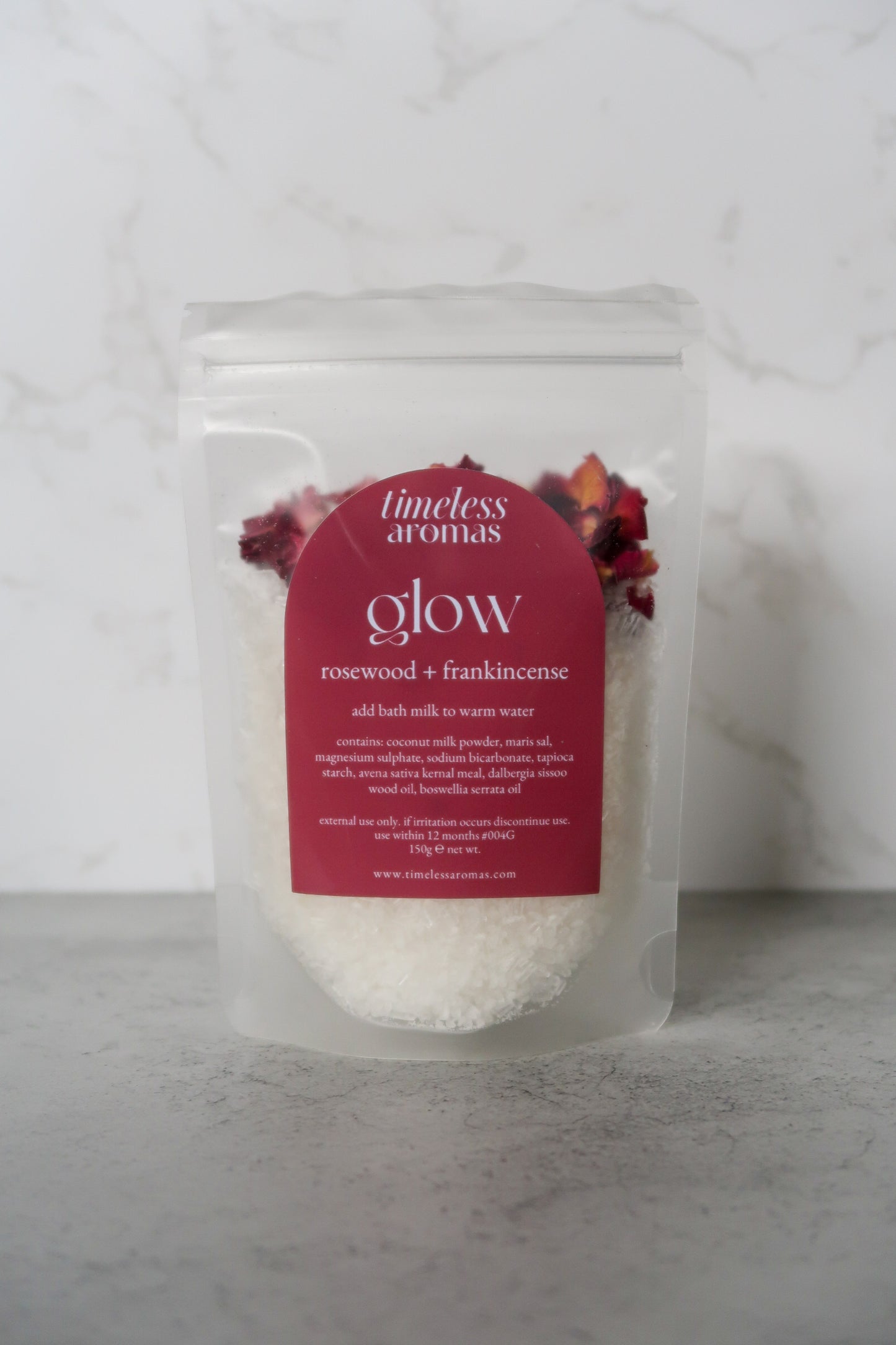 Glow Bath Milk - Frankincense and Rosewood | 150g Pouch