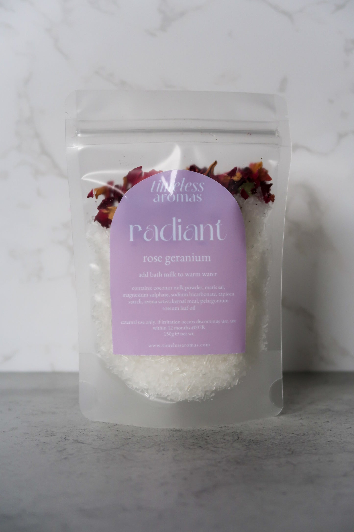 Radiant Bath Milk – Rose Geranium | 150g Pouch