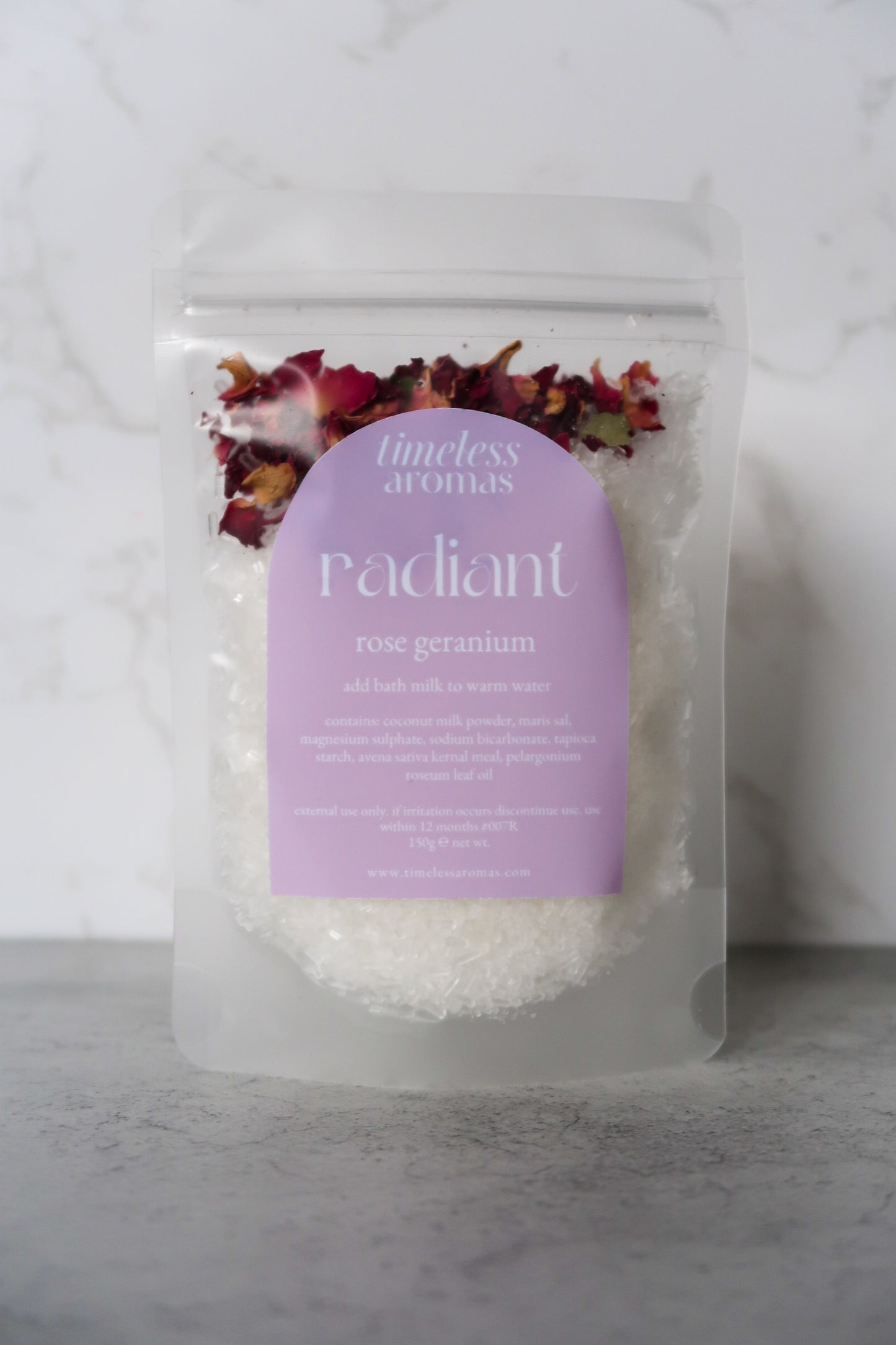 Radiant Bath Milk – Rose Geranium | 150g Pouch