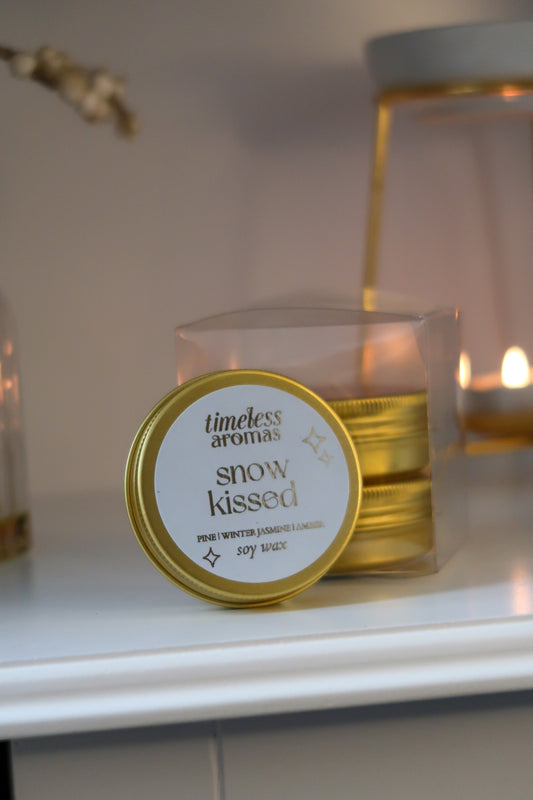 Snow Kissed Luxury Gold Tin Candle | Timeless Aromas