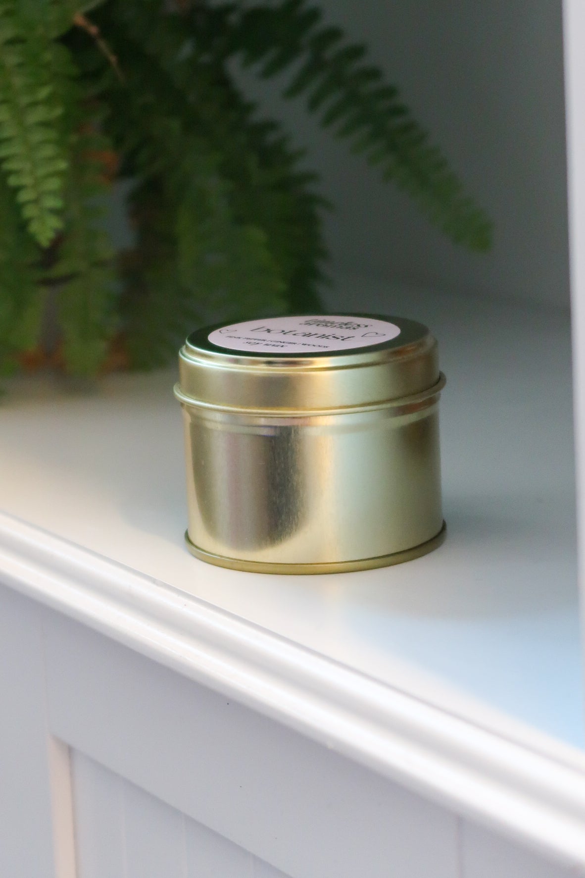 Botanist Gold Tin Candle - Luxury Soy Candle, Valentine Gift for Her