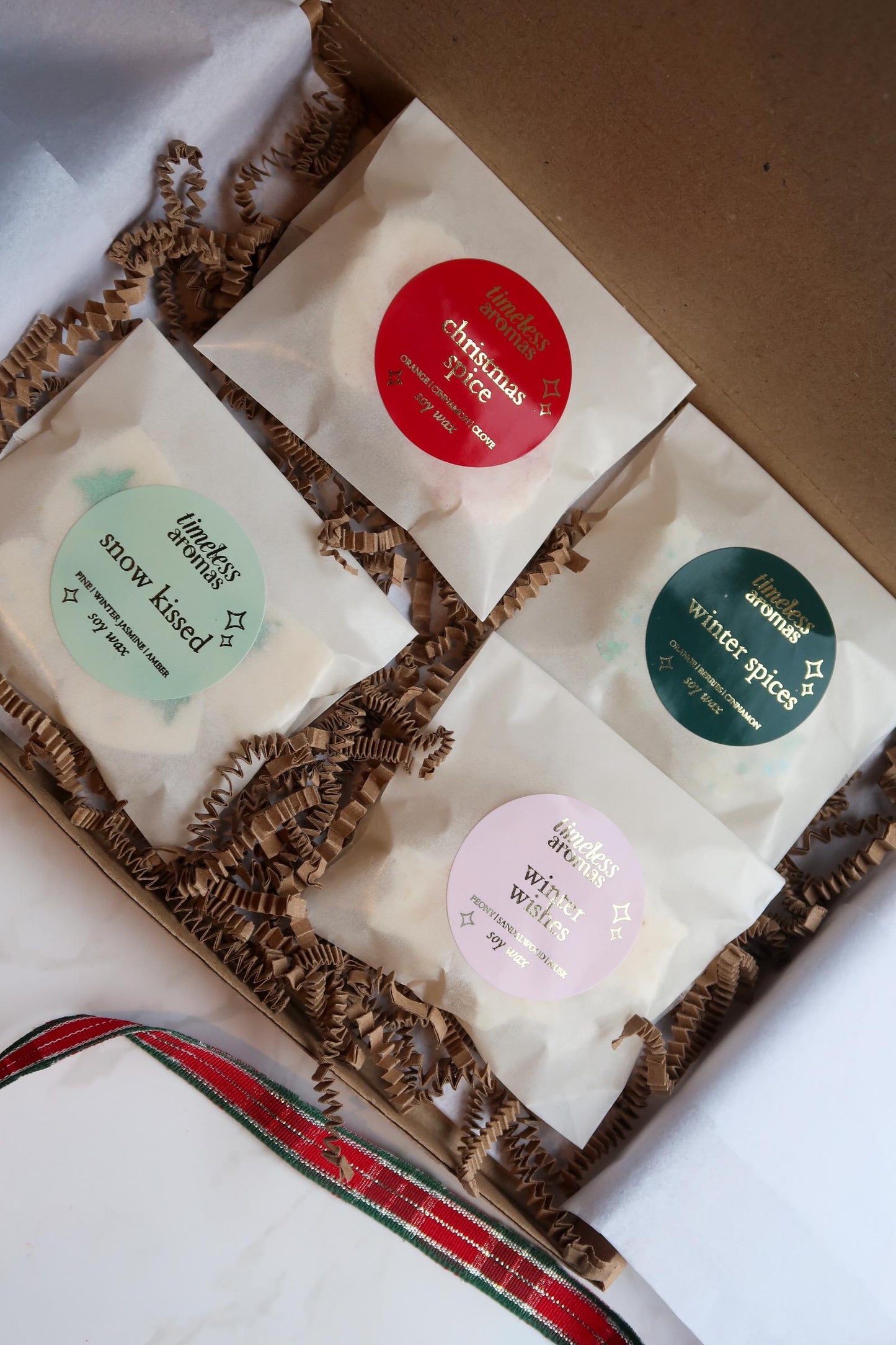 Christmas Wax Melt Gift Set – 4 Festive Soy Wax Melts | Winter Scents Collection